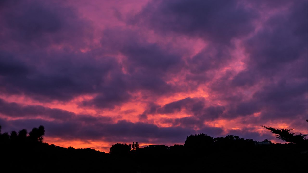 Wallpaper clouds, sunset, porous, sky, horizon