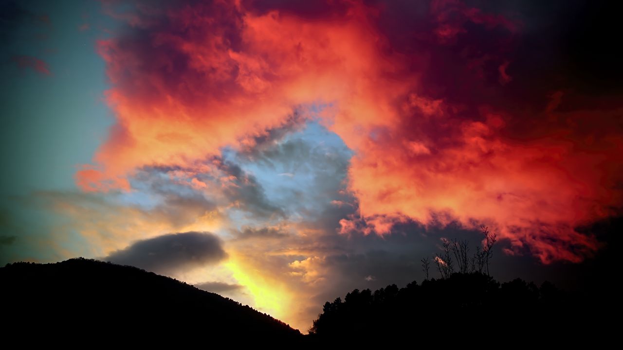 Wallpaper clouds, sunset, sky, nature, dark