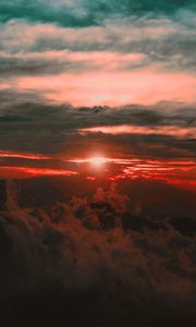 Preview wallpaper clouds, sunset, sky, porous, dark, light