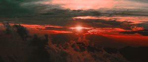 Preview wallpaper clouds, sunset, sky, porous, dark, light
