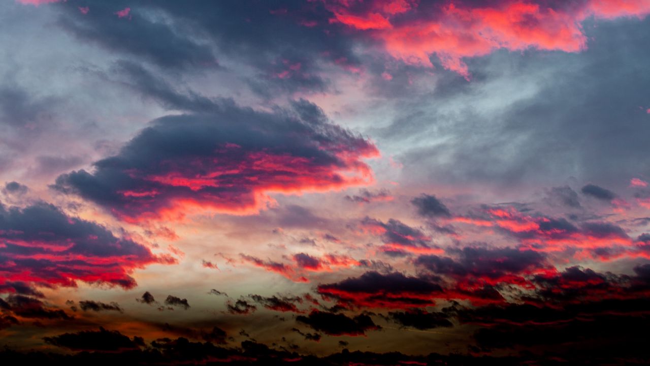 Wallpaper clouds, sunset, sky, pink