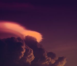 Preview wallpaper clouds, sunset, sky, purple