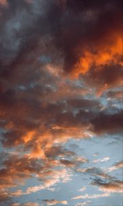 Preview wallpaper clouds, sunset, sky, pink, evening