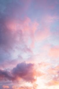 Preview wallpaper clouds, sunset, sky, pink, dusk, evening
