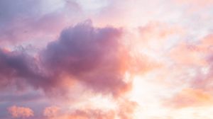 Preview wallpaper clouds, sunset, sky, pink, dusk, evening