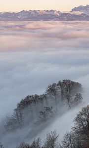 Preview wallpaper clouds, trees, mountains, landscape