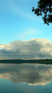 Preview wallpaper clouds, volume, trees, reflection, pond