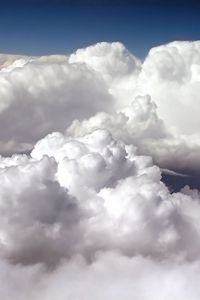 Preview wallpaper clouds, volume, white, blue, height