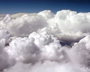 Preview wallpaper clouds, volume, white, blue, height