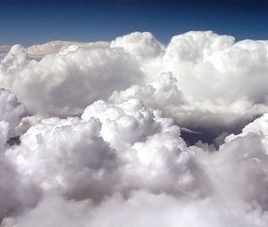 Preview wallpaper clouds, volume, white, blue, height