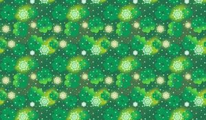 Preview wallpaper clover, patterns, snowflakes, green