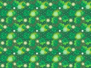 Preview wallpaper clover, patterns, snowflakes, green