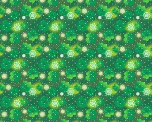 Preview wallpaper clover, patterns, snowflakes, green