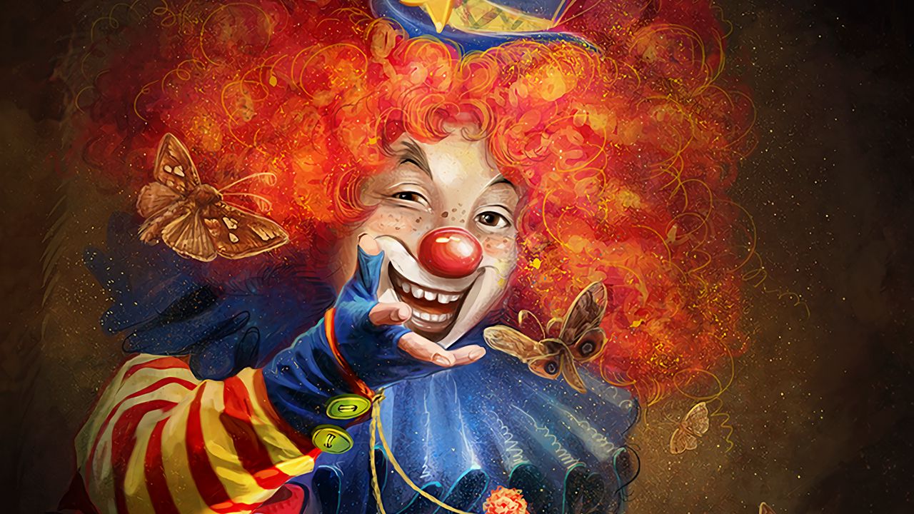 Wallpaper clown, art, smile, makeup, circus, emotions