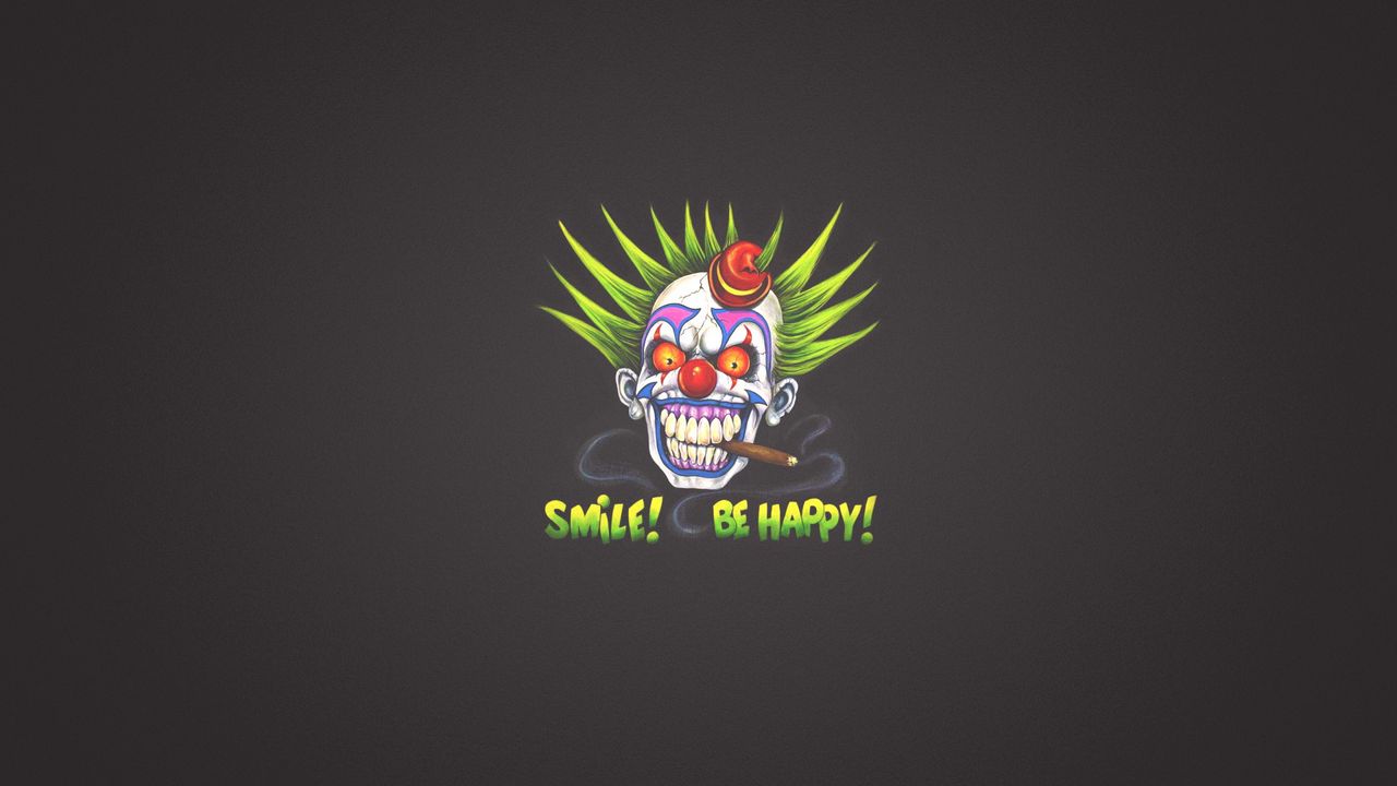 Wallpaper clown, art, smile, inscription