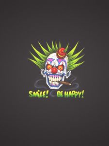 Preview wallpaper clown, art, smile, inscription