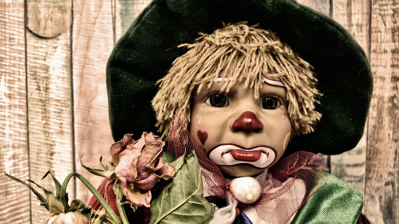 Wallpaper clown, doll, sadness