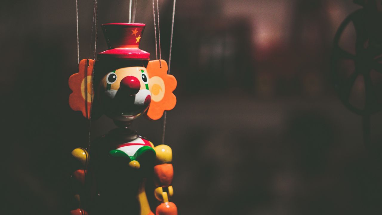 Wallpaper clown, toy, marionette