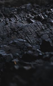 Preview wallpaper coal, surface, macro, blur, black