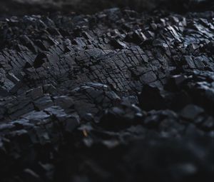 Preview wallpaper coal, surface, macro, blur, black
