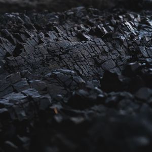 Preview wallpaper coal, surface, macro, blur, black