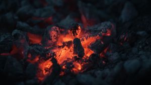 Preview wallpaper coals, fire, bonfire, dark