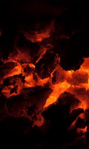 Preview wallpaper coals, red-hot, glow, dark