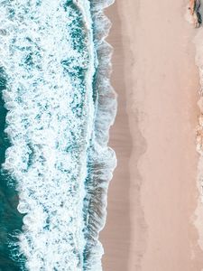 Preview wallpaper coast, aerial view, sea, sand