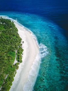 Preview wallpaper coast, aerial view, sea, sand, beach