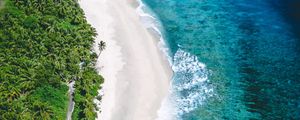 Preview wallpaper coast, aerial view, sea, sand, beach