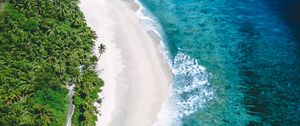 Preview wallpaper coast, aerial view, sea, sand, beach