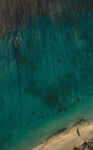 Preview wallpaper coast, aerial view, sea, ship