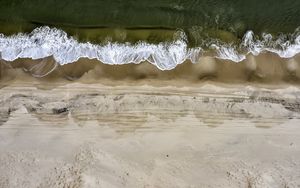 Preview wallpaper coast, aerial view, sea, surf