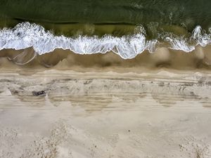 Preview wallpaper coast, aerial view, sea, surf