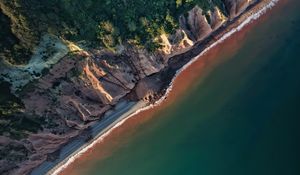 Preview wallpaper coast, aerial view, sea, rocks