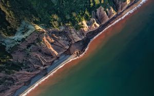 Preview wallpaper coast, aerial view, sea, rocks