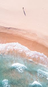 Preview wallpaper coast, aerial view, water, sea, waves