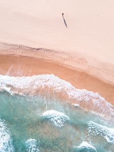 Preview wallpaper coast, aerial view, water, sea, waves