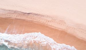 Preview wallpaper coast, aerial view, water, sea, waves