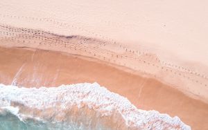 Preview wallpaper coast, aerial view, water, sea, waves