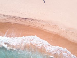 Preview wallpaper coast, aerial view, water, sea, waves