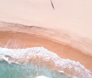 Preview wallpaper coast, aerial view, water, sea, waves
