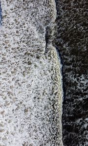 Preview wallpaper coast, aerial view, waves, sea, sand