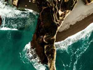 Preview wallpaper coast, beach, aerial view, island, sea