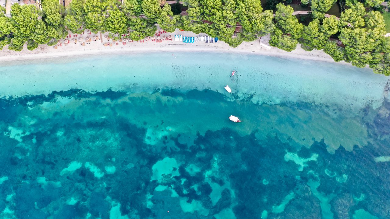 Wallpaper coast, beach, aerial view, sea