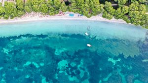 Preview wallpaper coast, beach, aerial view, sea