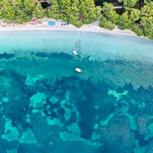 Preview wallpaper coast, beach, aerial view, sea