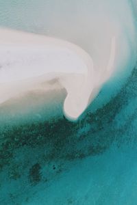 Preview wallpaper coast, beach, sand, aerial view, island, water