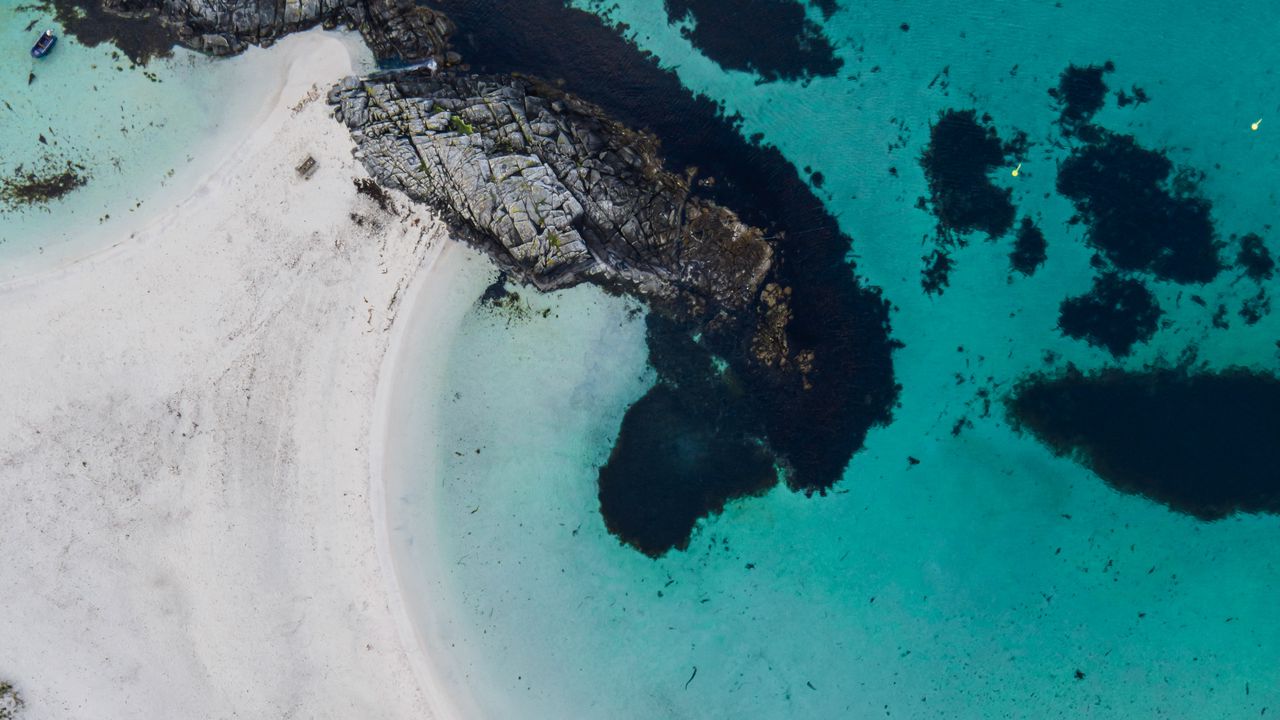 Wallpaper coast, beach, sand, aerial view