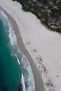 Preview wallpaper coast, beach, sea, aerial view, waves